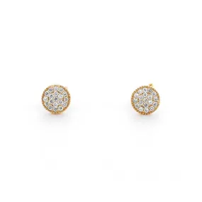 0.19ctw Cluster Diamond Stud Earrings - Yellow Gold