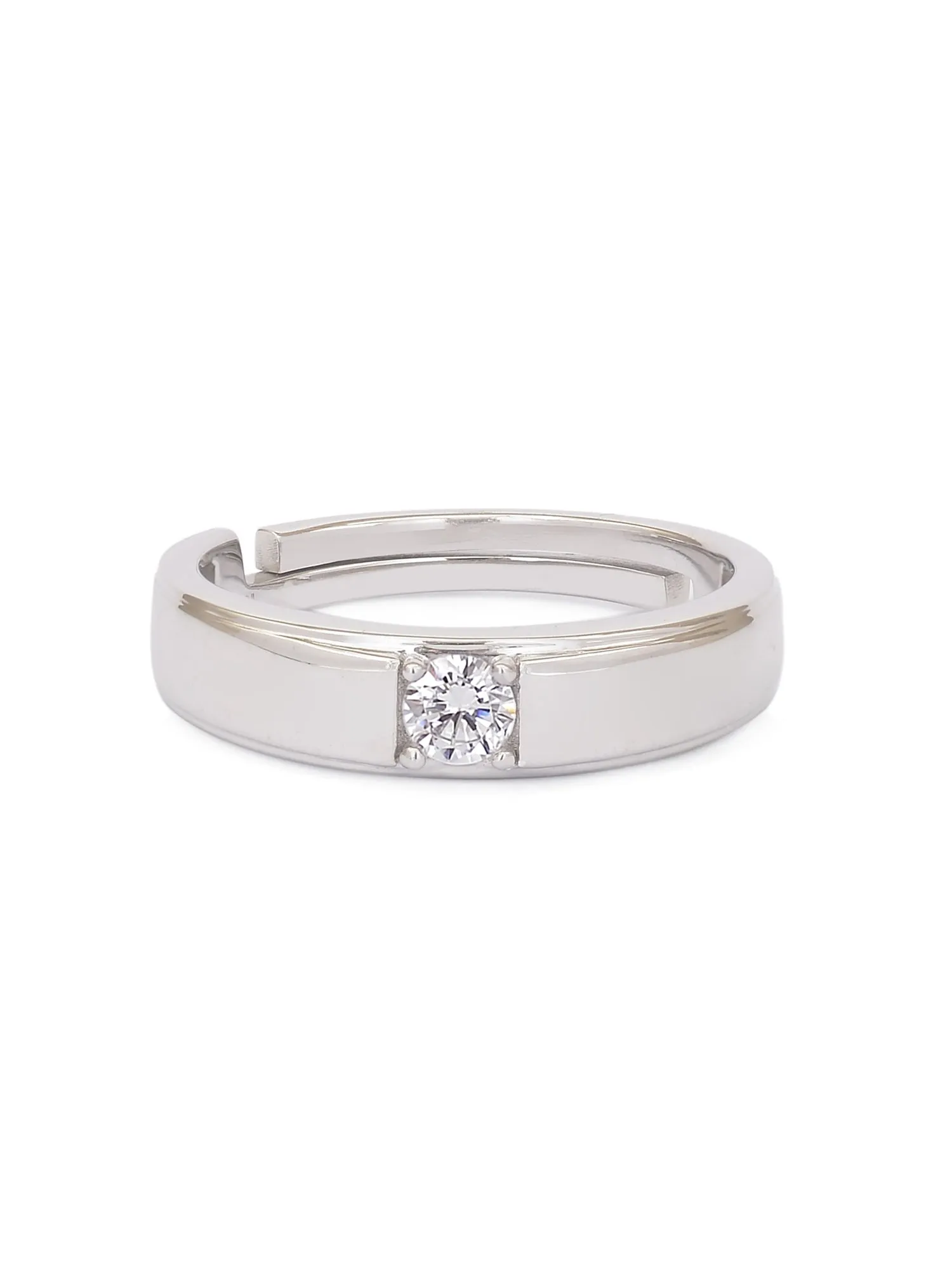 0.5 Carat 925 Pure Adjustable Silver Ring For Him