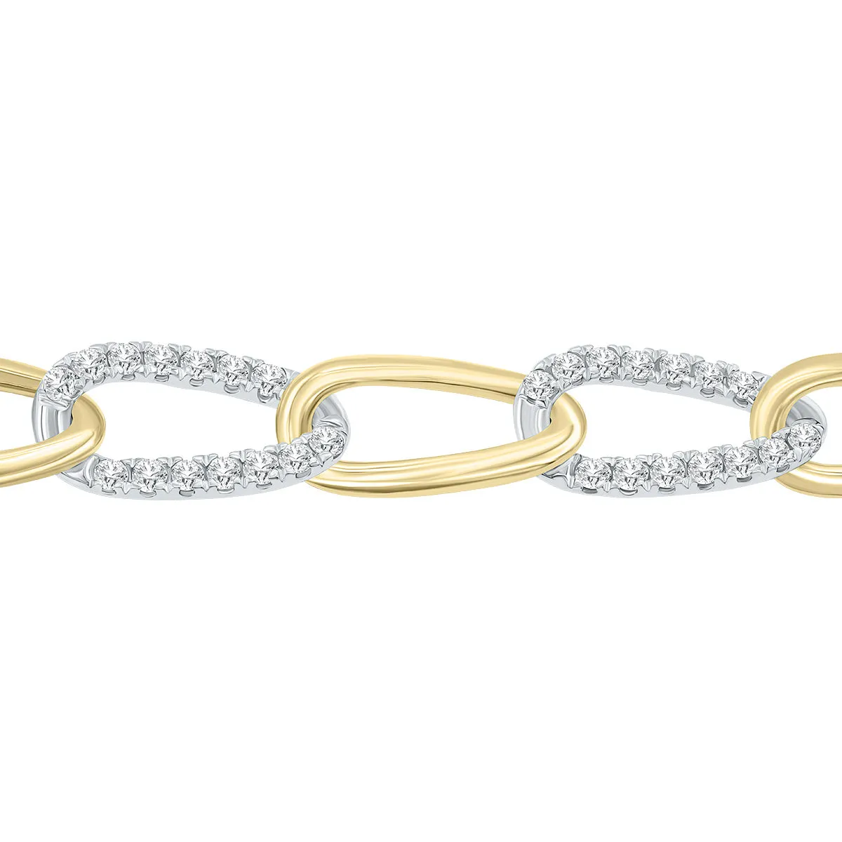 1 1/2 Carat TW Diamond Bracelet in 14K Two Tone Gold