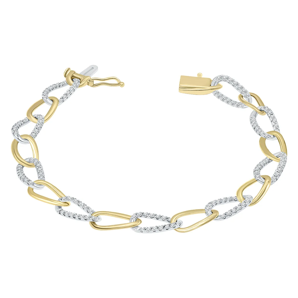 1 1/2 Carat TW Diamond Bracelet in 14K Two Tone Gold