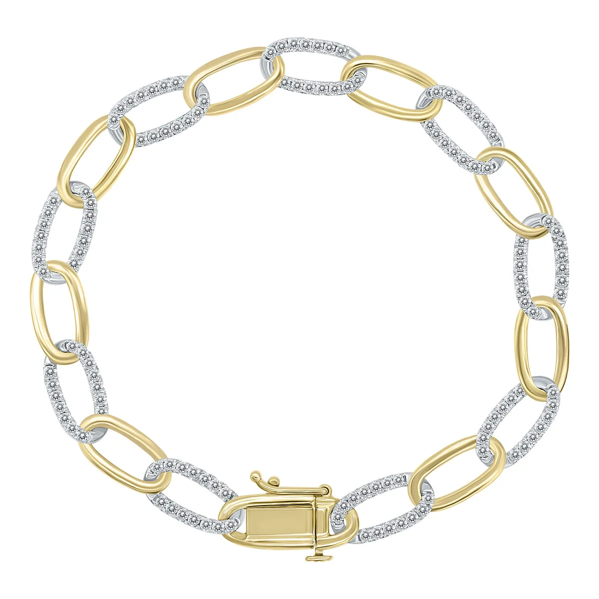 1 1/2 Carat TW Diamond Bracelet in 14K Two Tone Gold