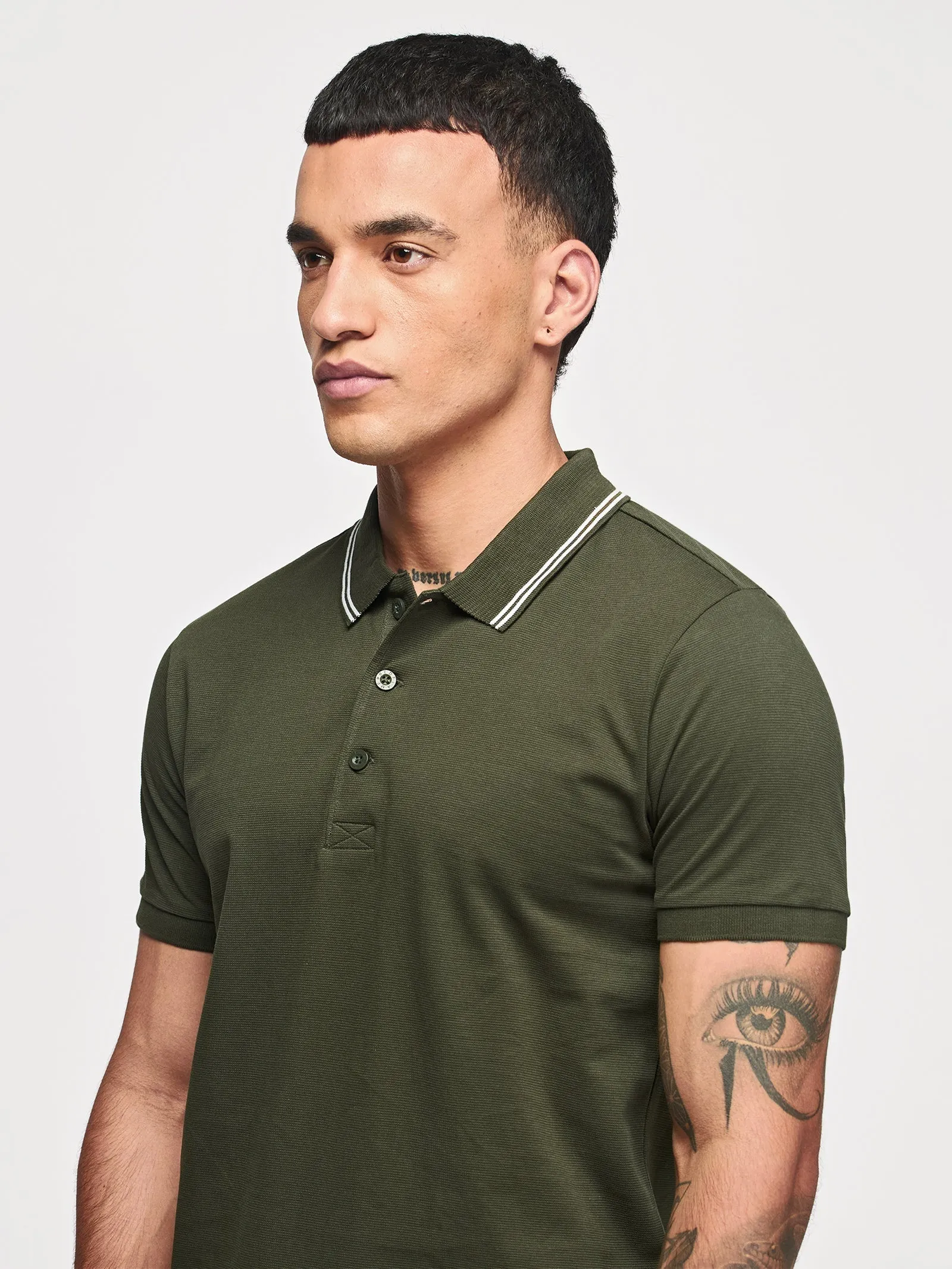 100% Cotton Waffle Polo