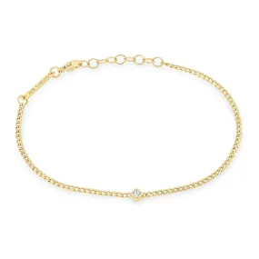 14k Princess Diamond XS Curb Chain Bracelet