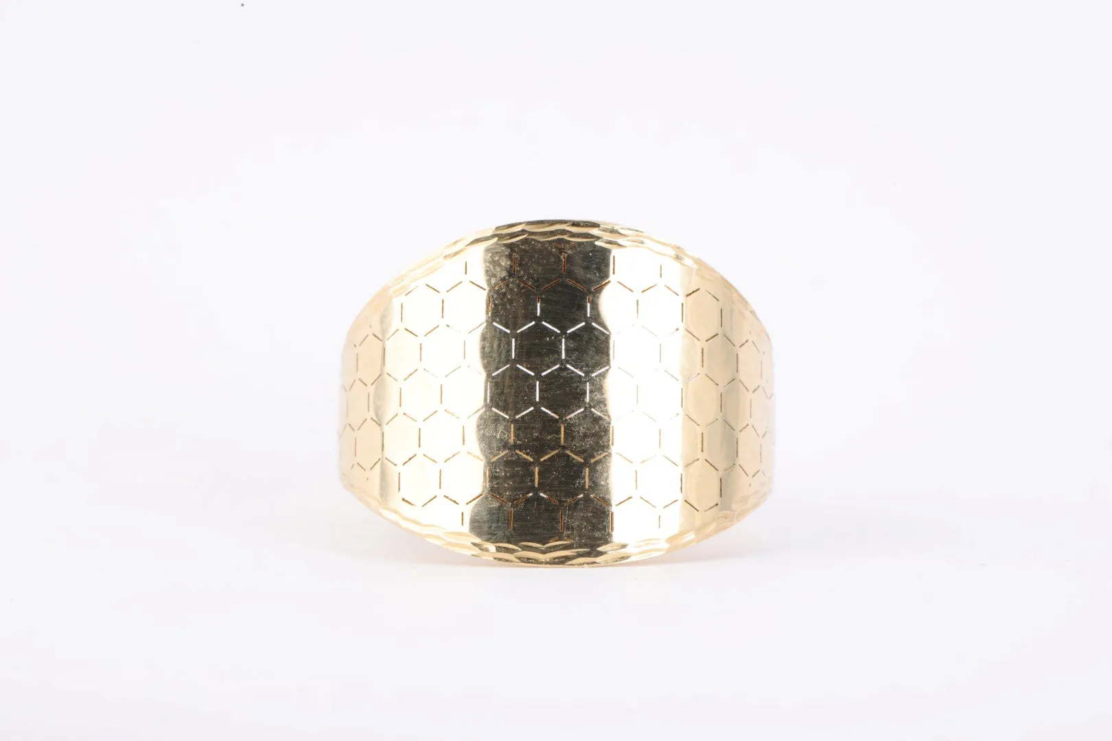 14k Yellow Gold Hexagonal Design Ring Size 6 (2.00g.)