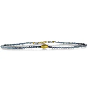 18k Bead and Blue Sapphire Bracelet