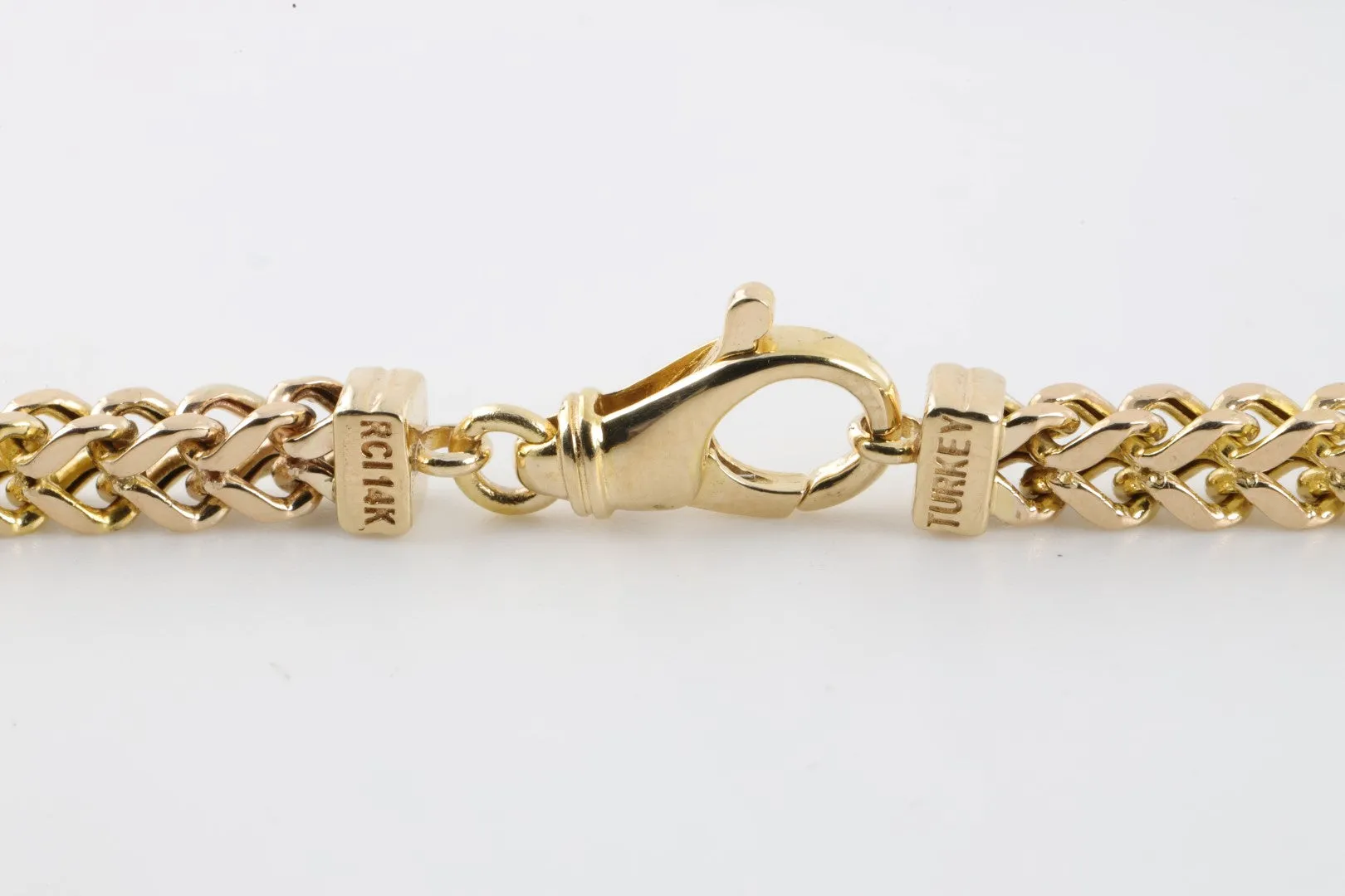 24" 14k Yellow Gold Cubic Wheat Chain (17.44g.)