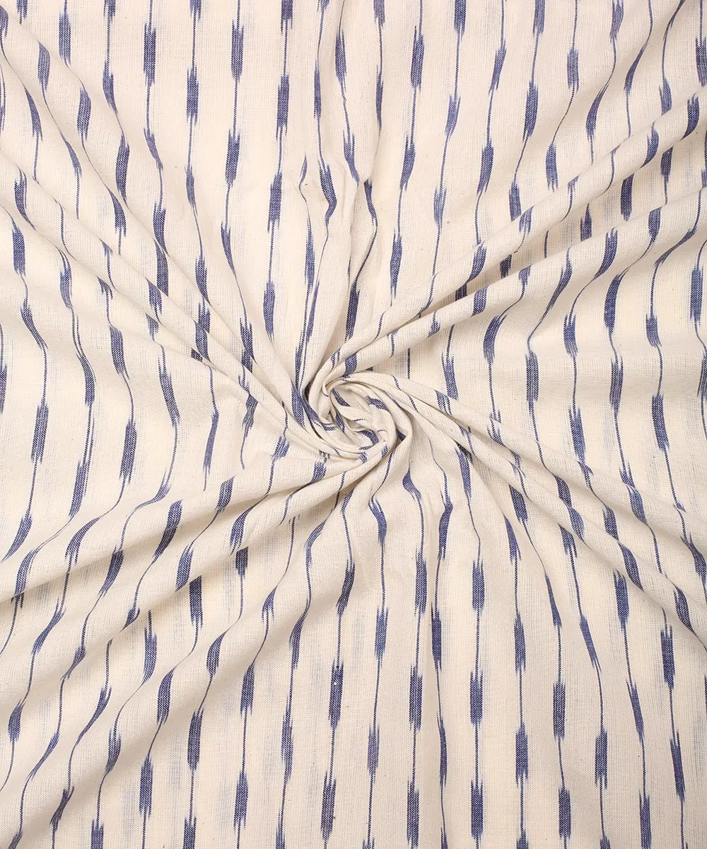 2.5 m Offwhite striped cotton handloom pochampally ikat fabric