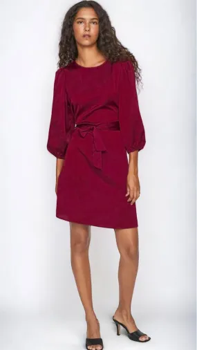 4-A1110 Beet Red Satin Dress