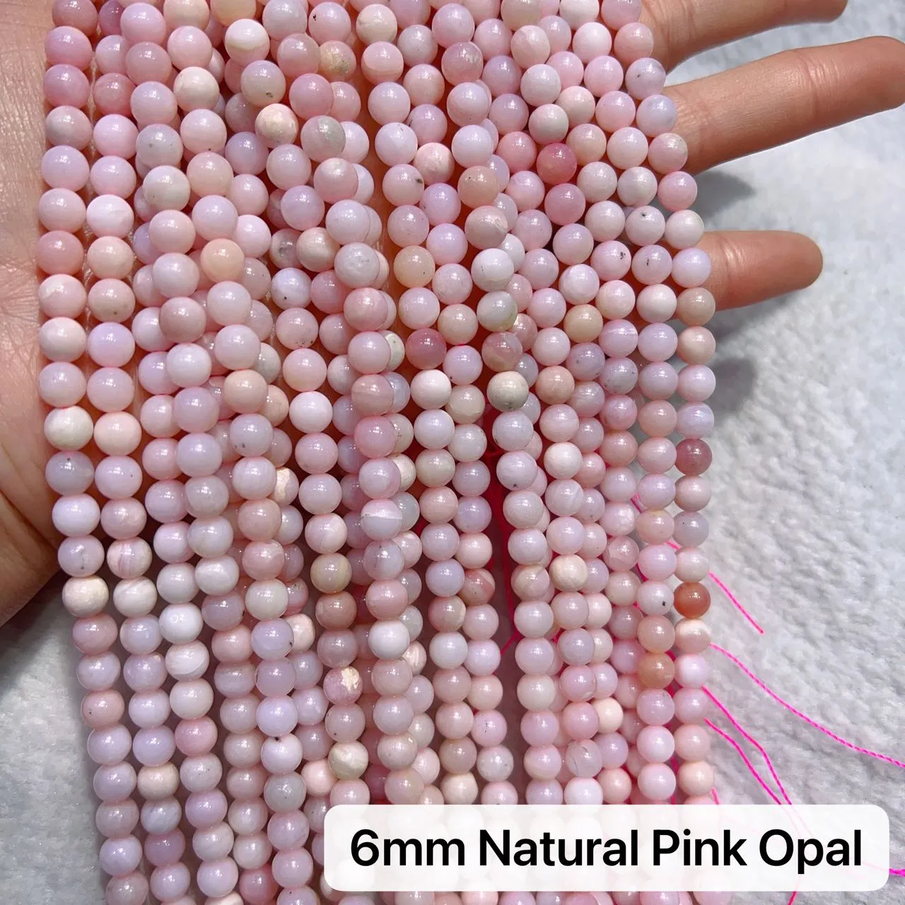 6mm - 8mm Natural Pink Opal Round Bead Strands for DIY Jewelry Project