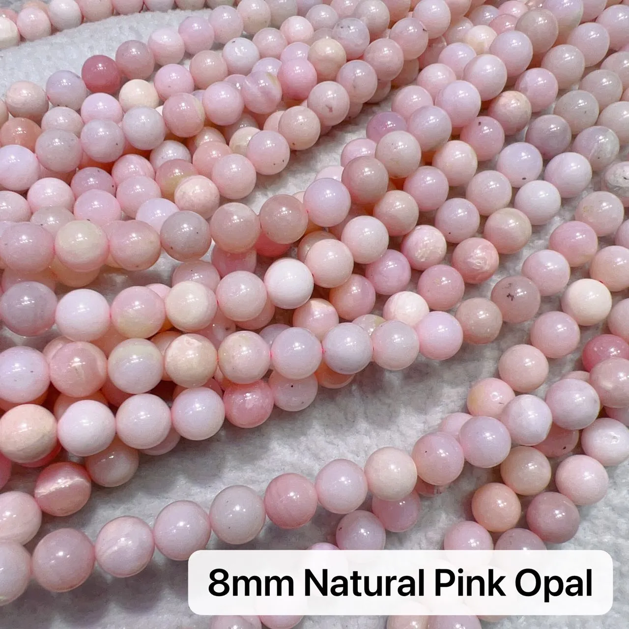 6mm - 8mm Natural Pink Opal Round Bead Strands for DIY Jewelry Project