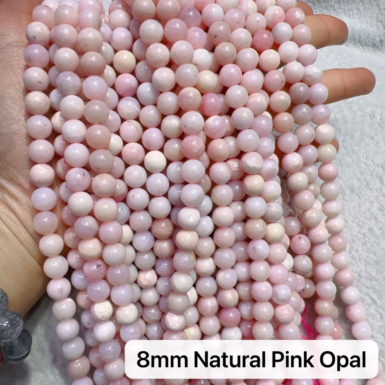 6mm - 8mm Natural Pink Opal Round Bead Strands for DIY Jewelry Project