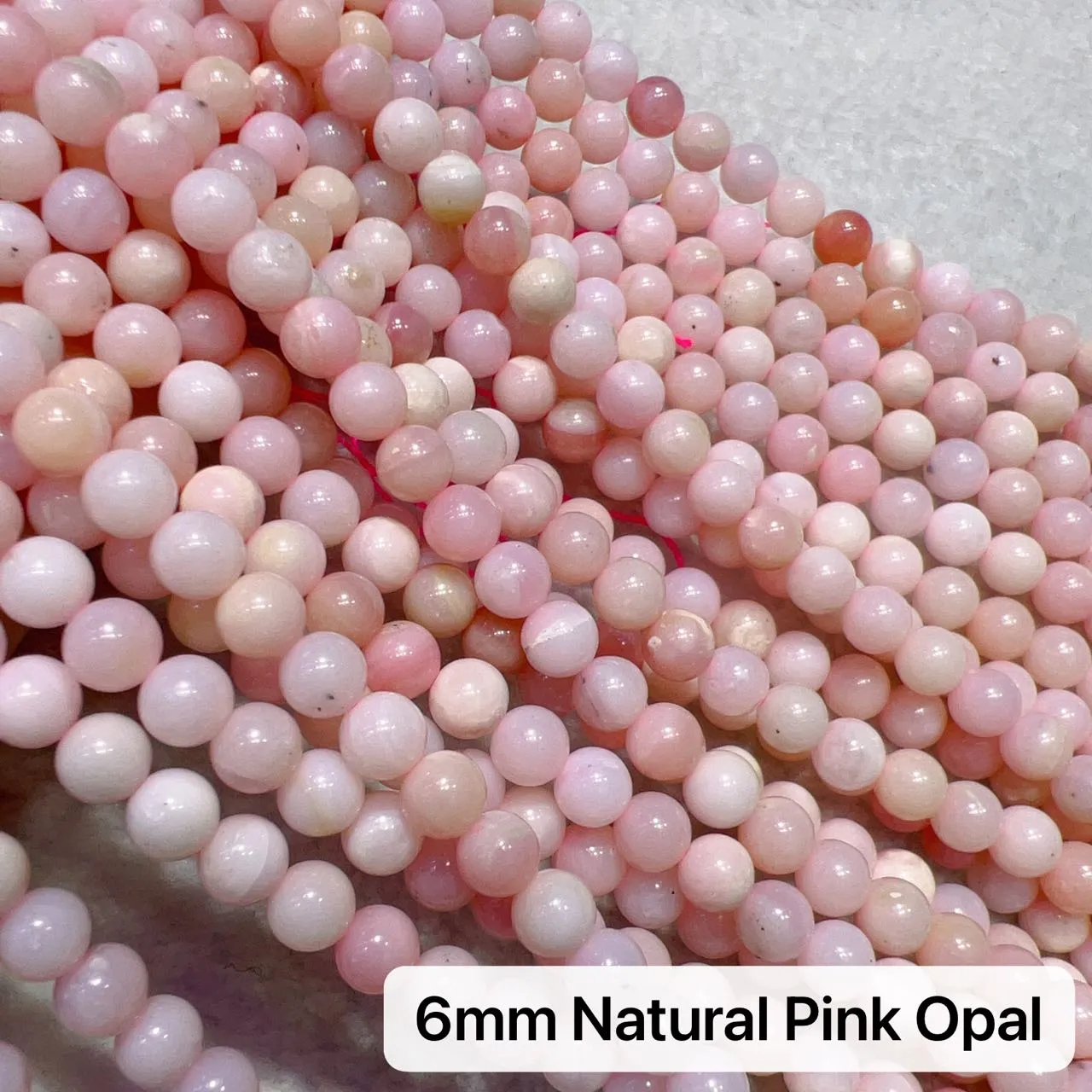 6mm - 8mm Natural Pink Opal Round Bead Strands for DIY Jewelry Project