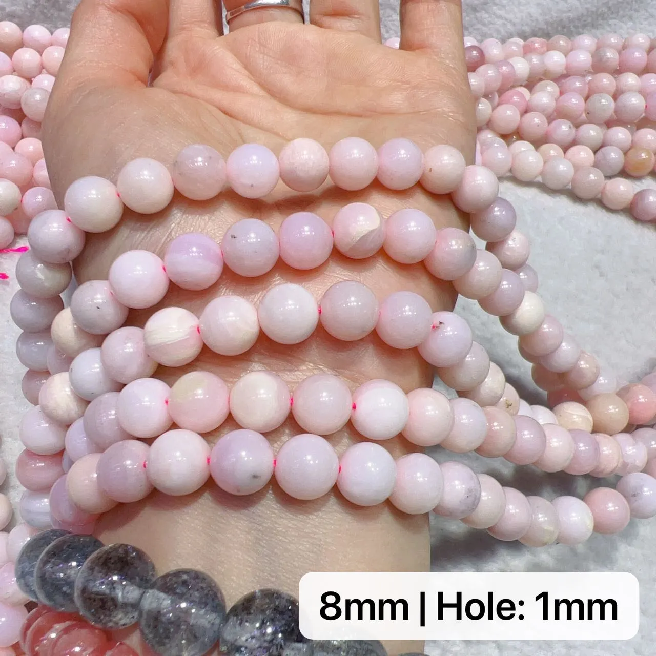 6mm - 8mm Natural Pink Opal Round Bead Strands for DIY Jewelry Project