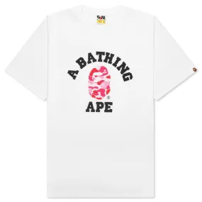 ABC Camo College Tee - White/Pink