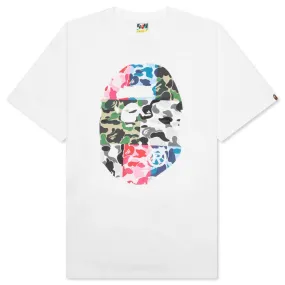 Abc Camo Crazy Big Ape Head Tee - White