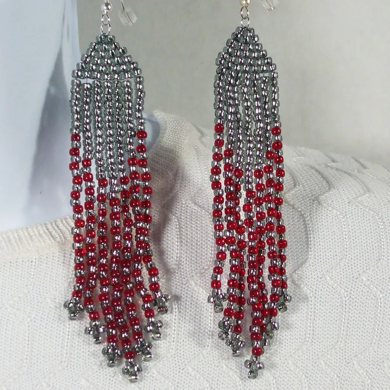 Adama Brick Fringe Dragon Earrings