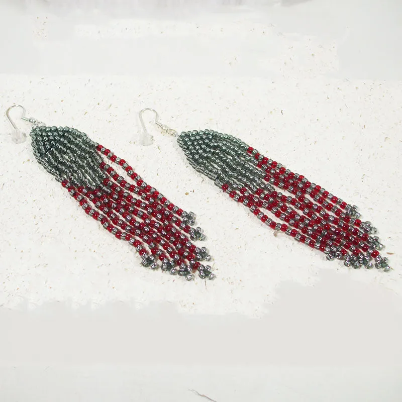 Adama Brick Fringe Dragon Earrings