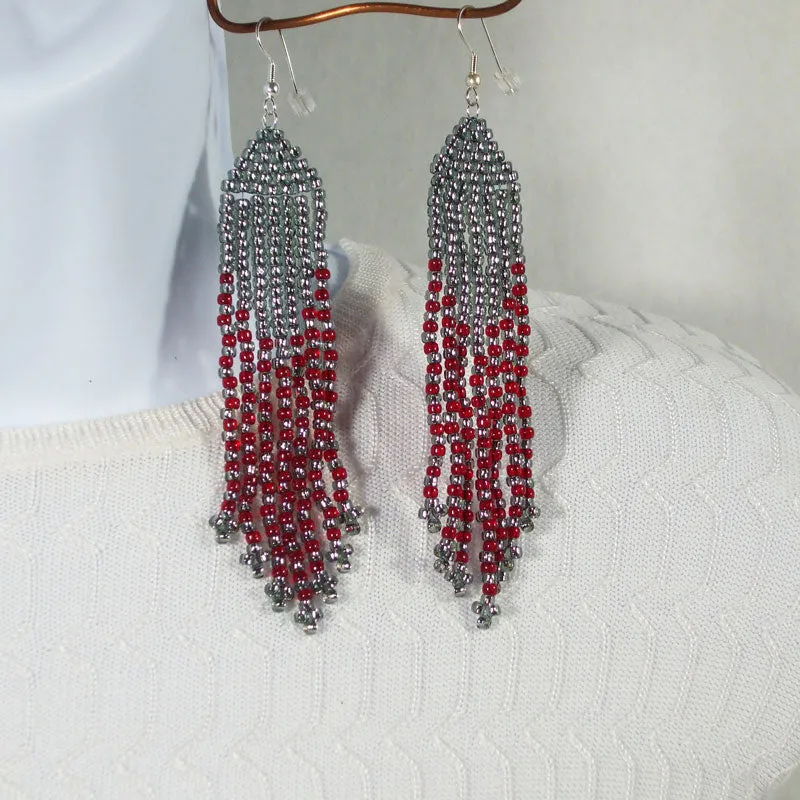 Adama Brick Fringe Dragon Earrings