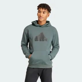 ADIDAS MEN'S FUTURE ICONS BADGE OF SPORT GREEN HOODIE