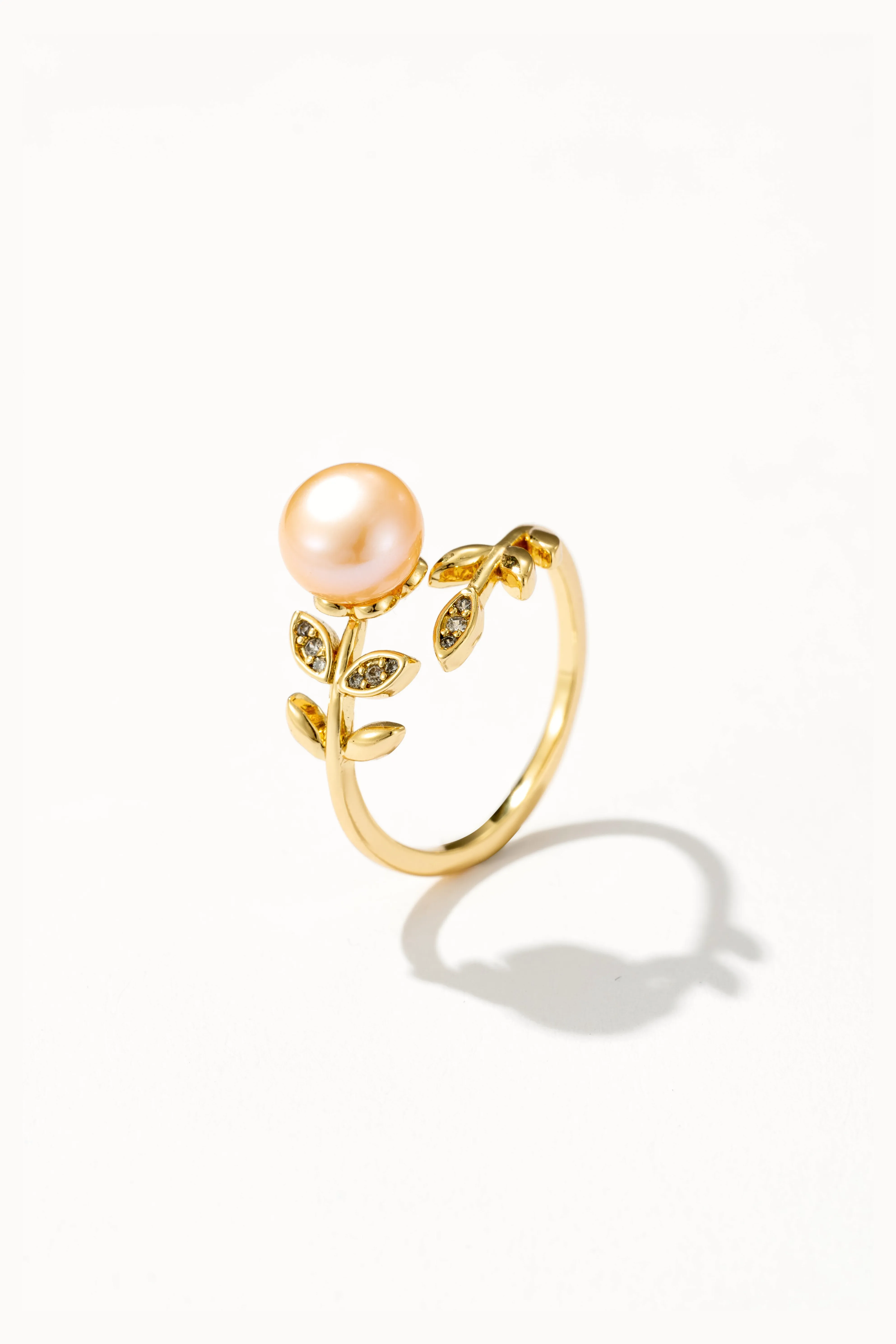 Adjustable Pink Pearl Ring