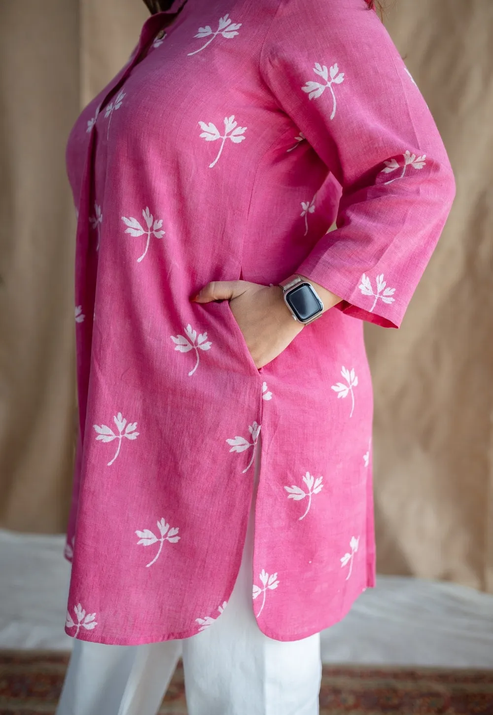 Aiza Dabu Slub Cotton Kurta