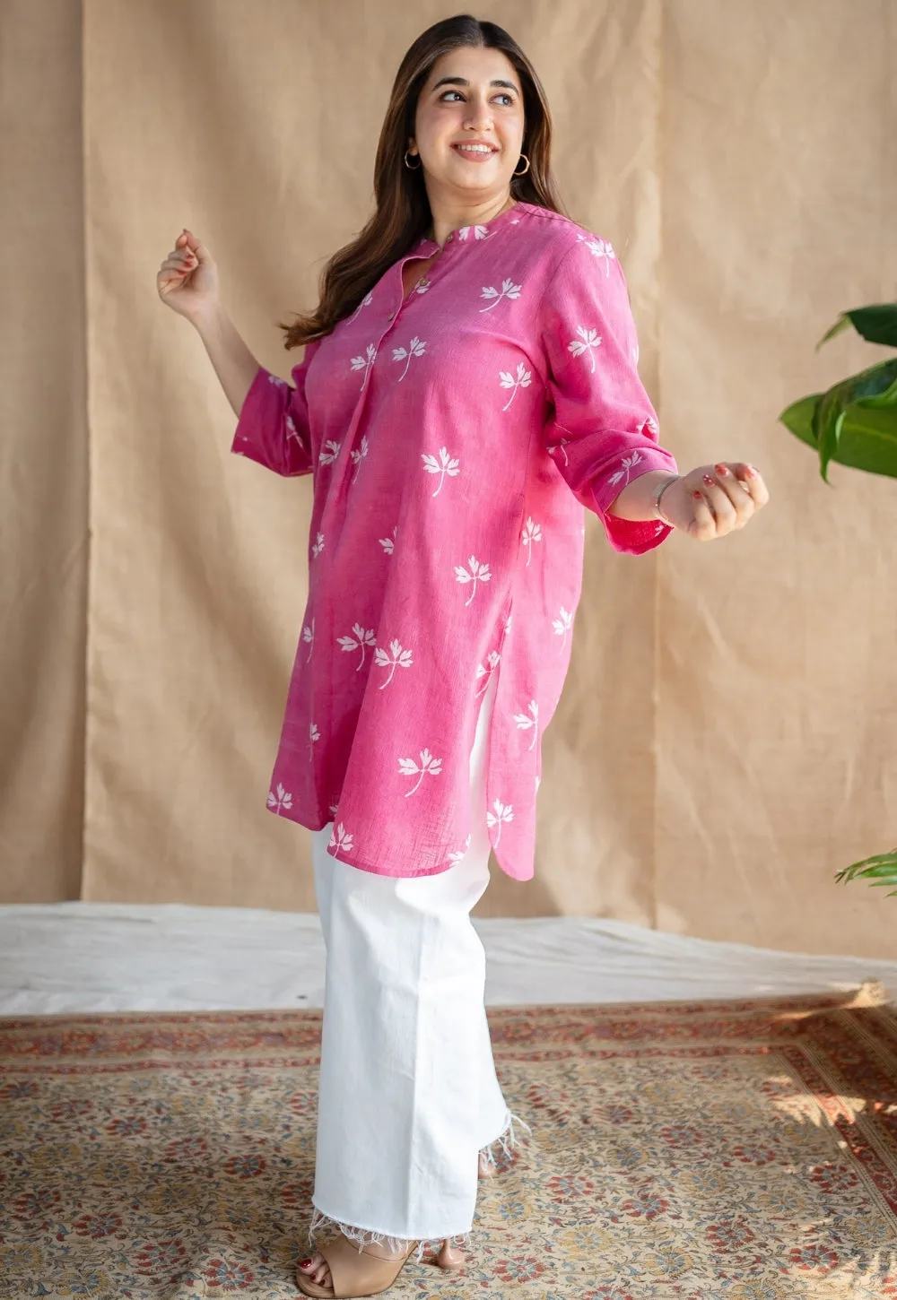 Aiza Dabu Slub Cotton Kurta