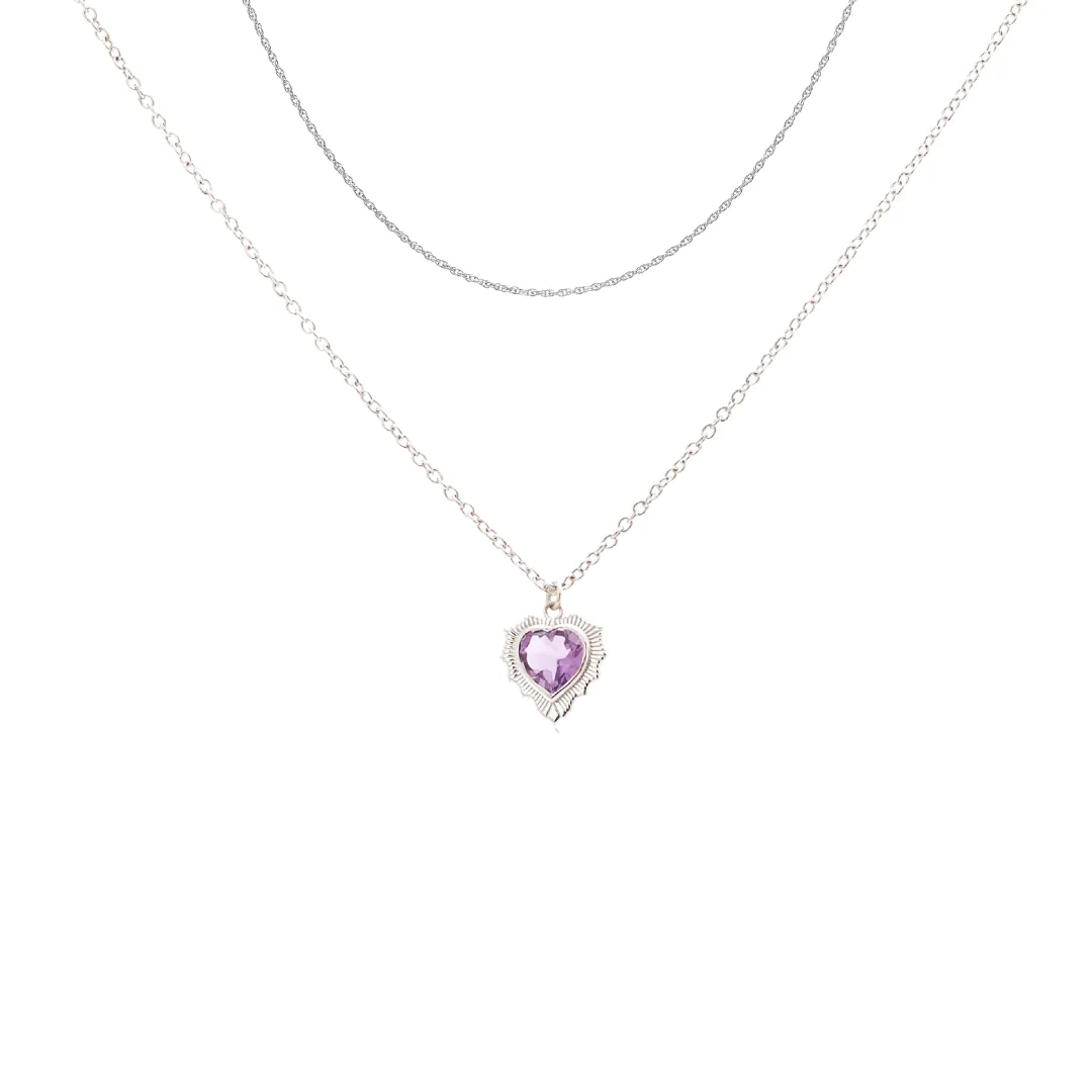 Amour Necklace Set / Brazilian Amethyst   Silver