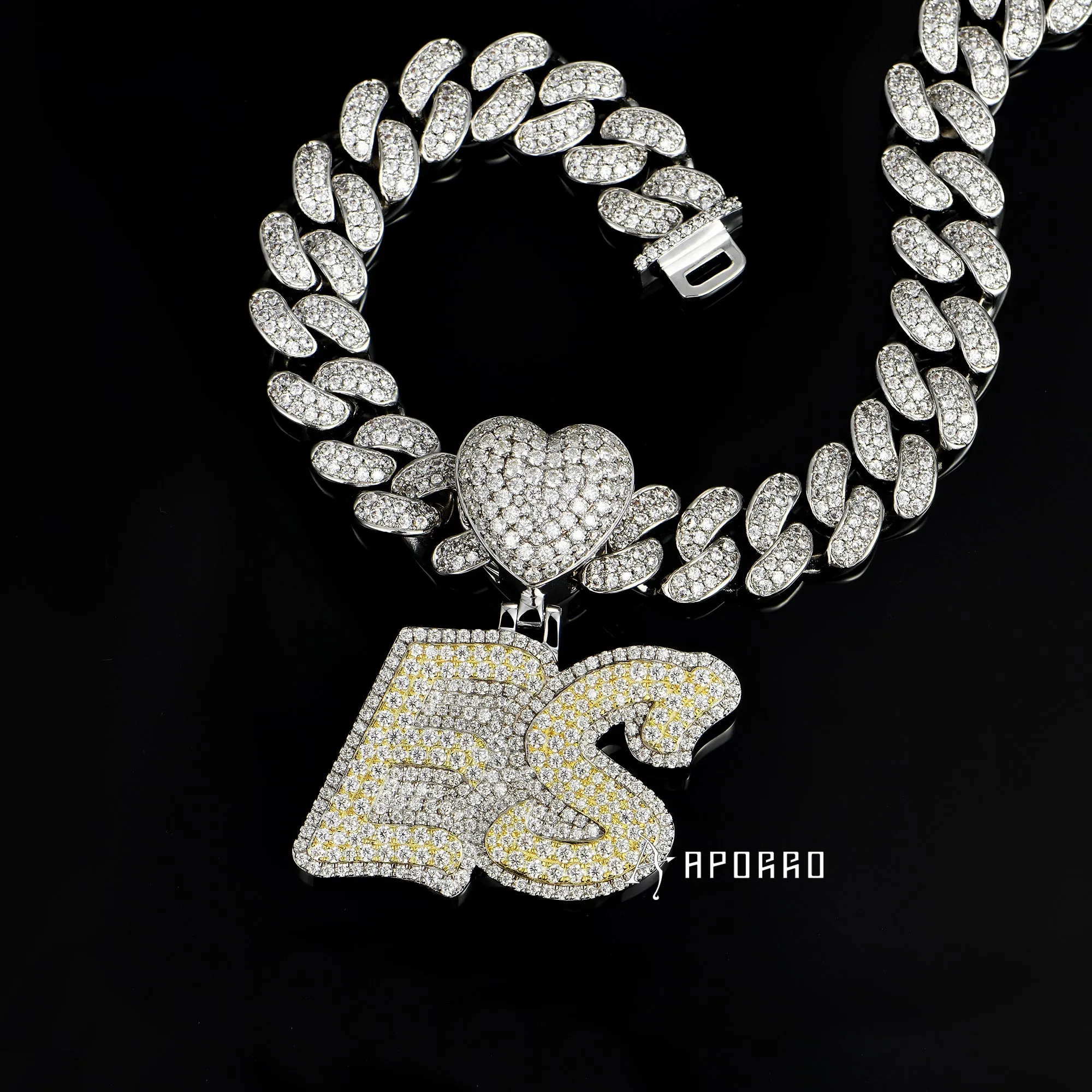 APORRO Premium Two Tones Name Necklace Custom Design Deposit