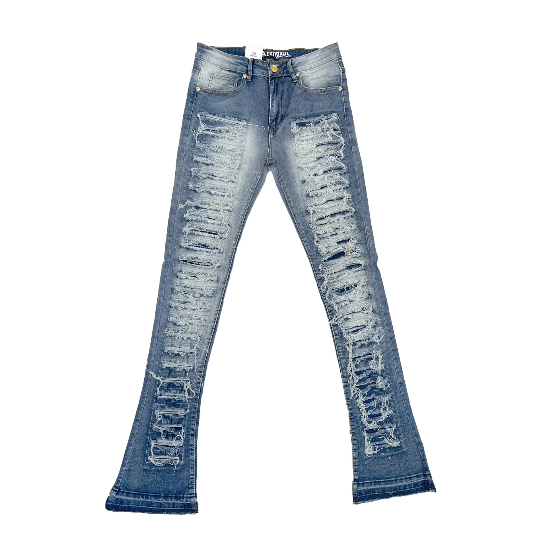 Argonaut Ripped Stacked Jean (Medium Blue)