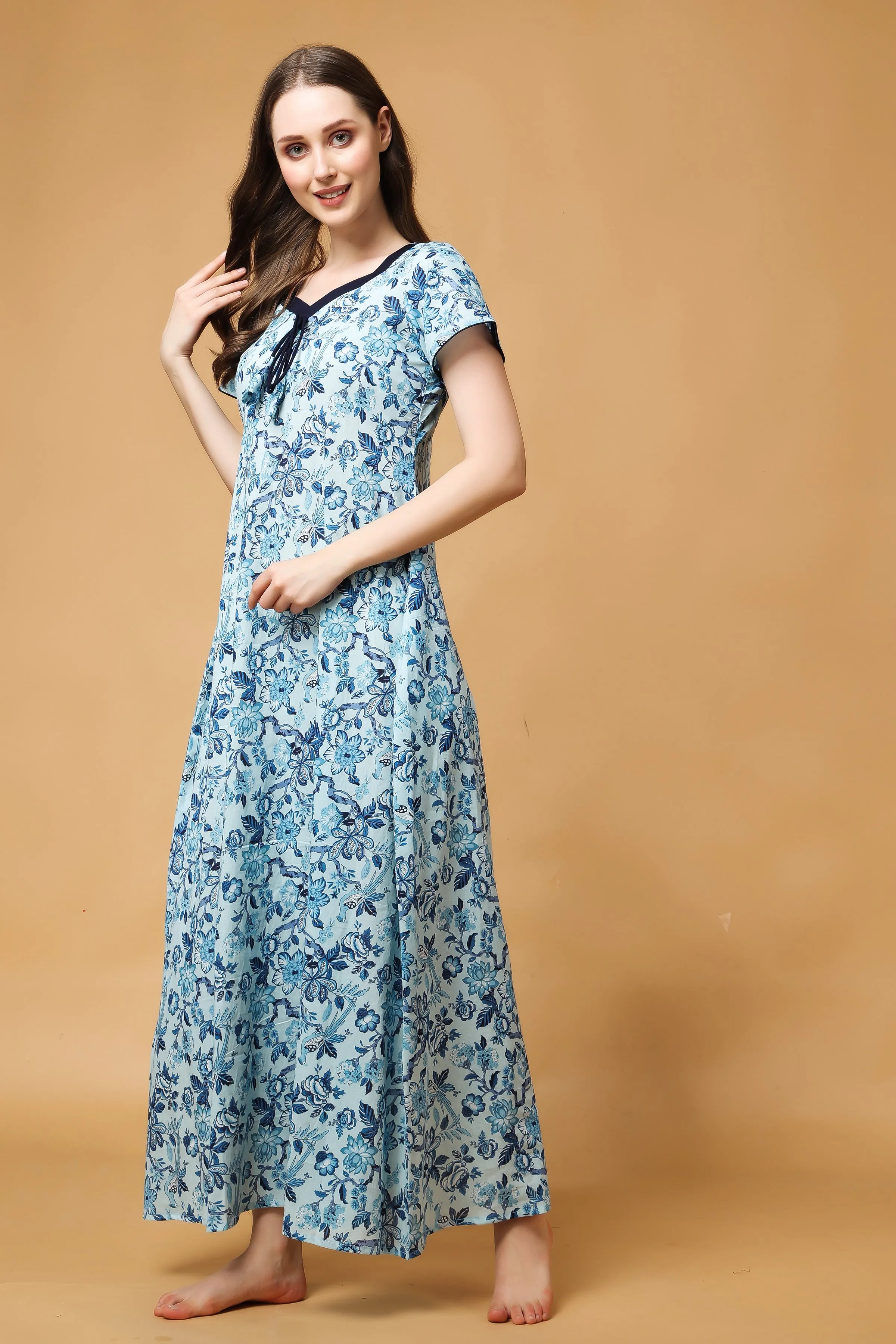 Aster Floral Cotton Night Gown