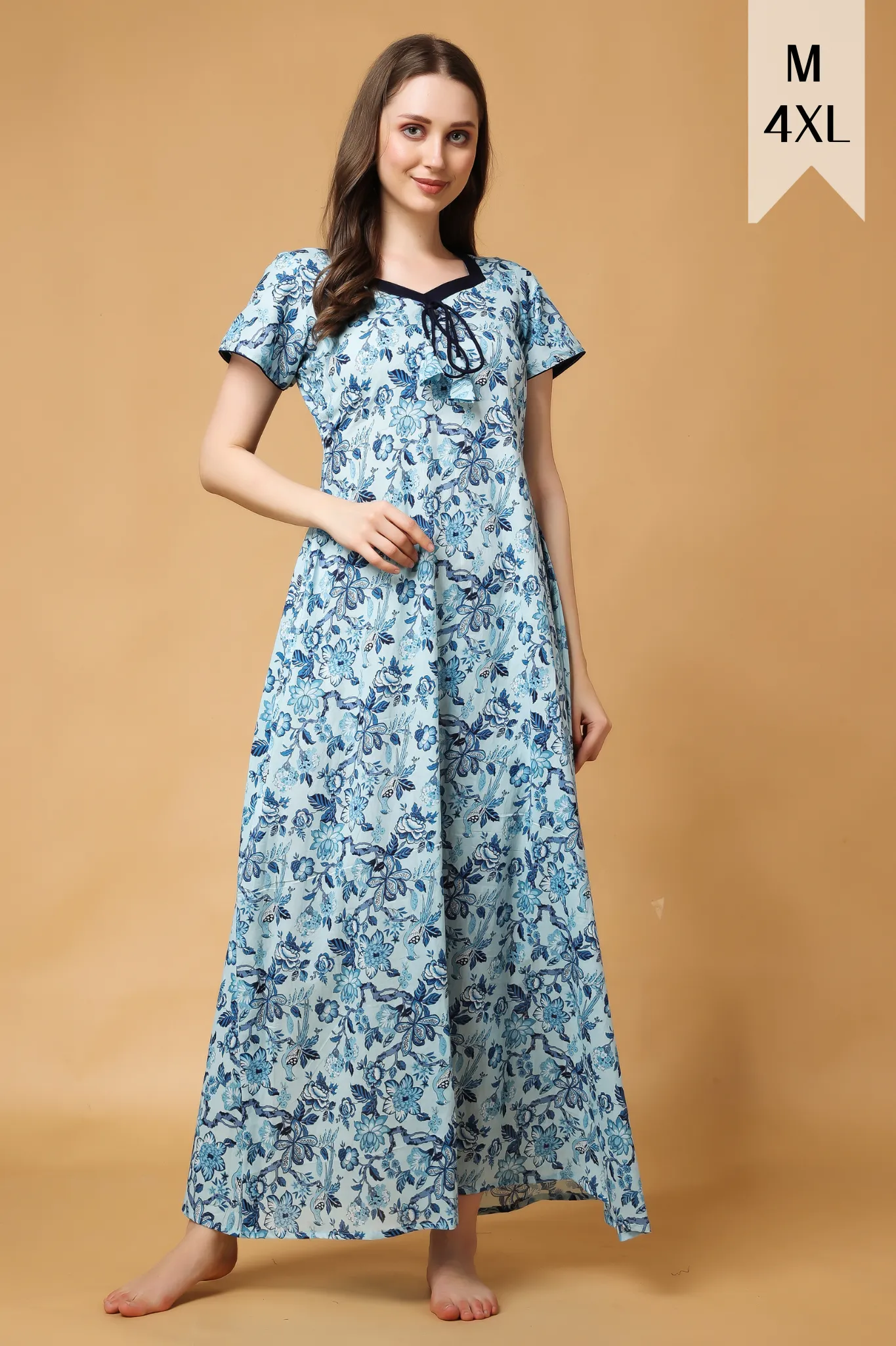 Aster Floral Cotton Night Gown