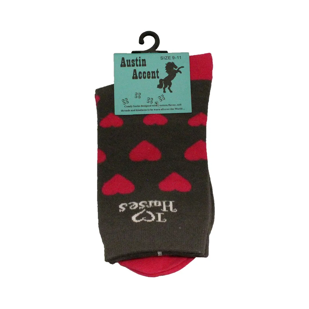 Austin Accent Women's I Love Horses Socks