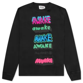 Awake NY x Stefan Meier NY Printed Long Sleeve Tee  - Black