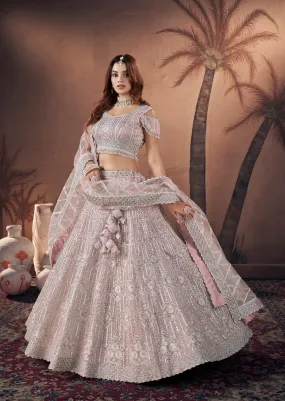 Baby Pink Bridal Lehenga -Rent