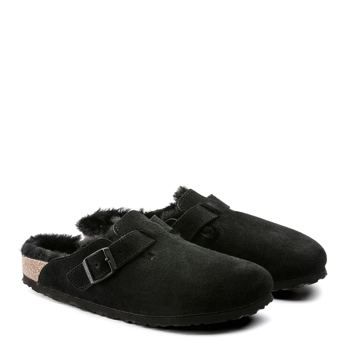 Birkenstock Boston Shearling Reg Sandals Black