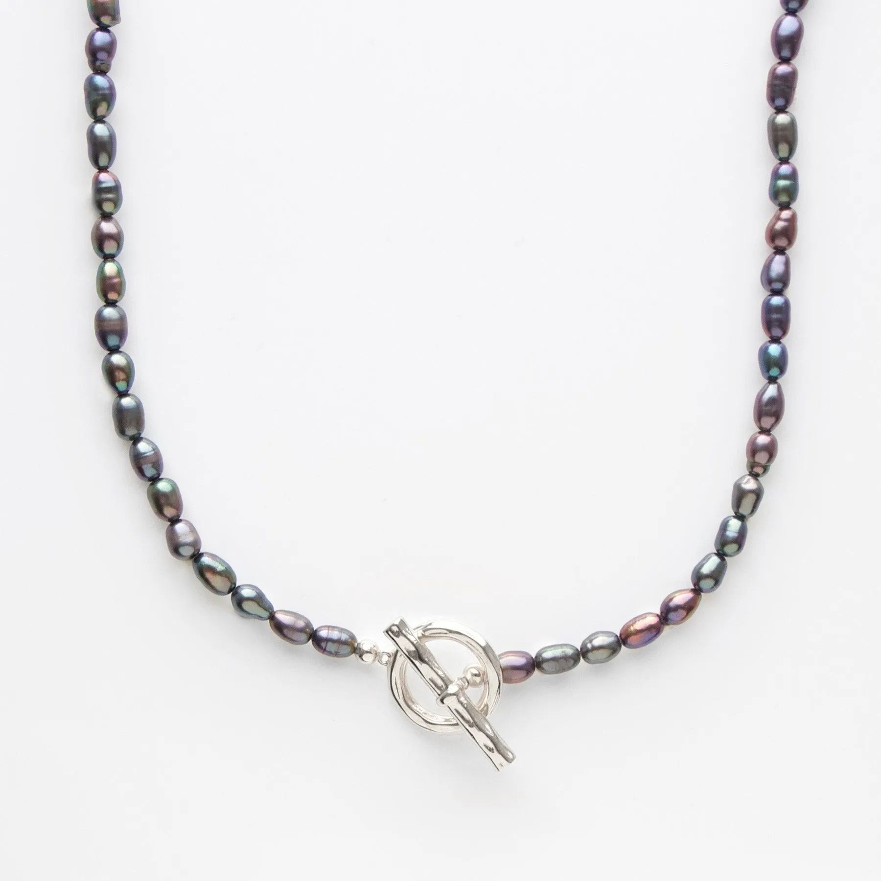 Black Pearl T-bar Necklace