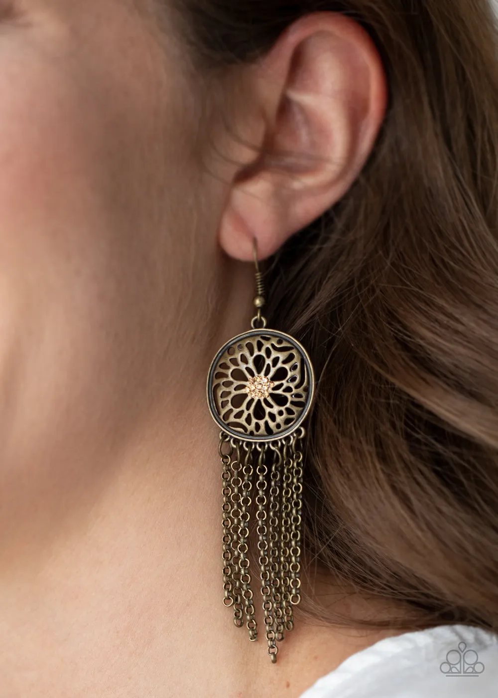 Blissfully Botanical - Brass Earring