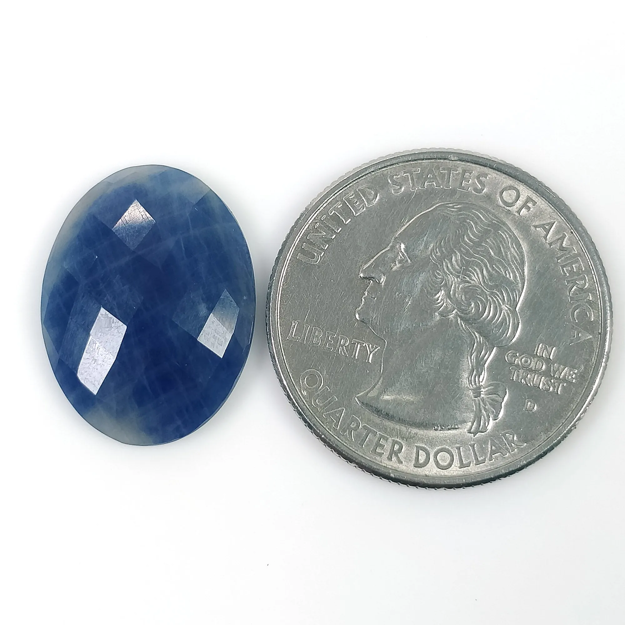 Blue Sapphire Gemstone Rose Cut : 13.35cts Natural Untreated Unheated Sapphire Oval Shape 20*15mm (With Video)