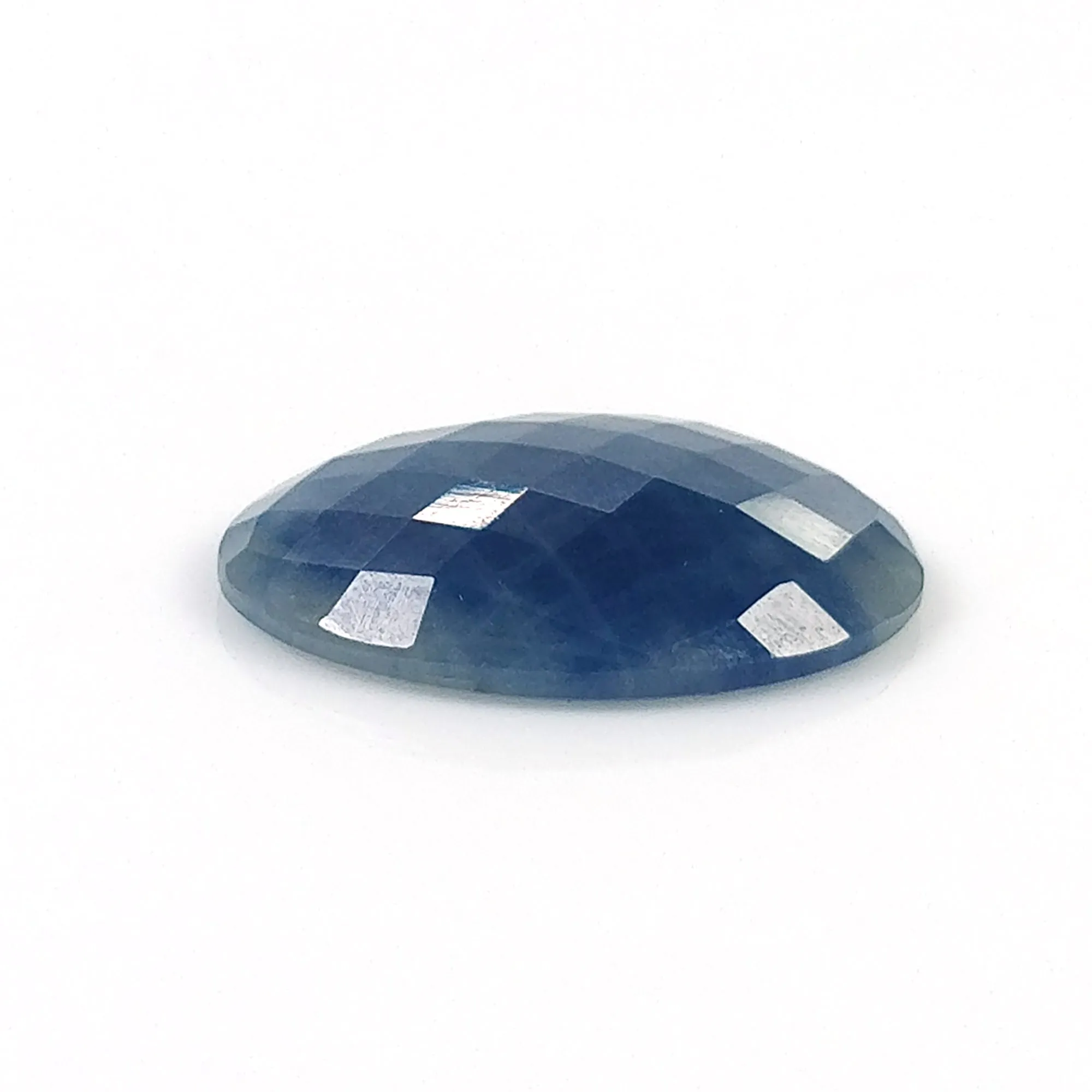 Blue Sapphire Gemstone Rose Cut : 13.35cts Natural Untreated Unheated Sapphire Oval Shape 20*15mm (With Video)