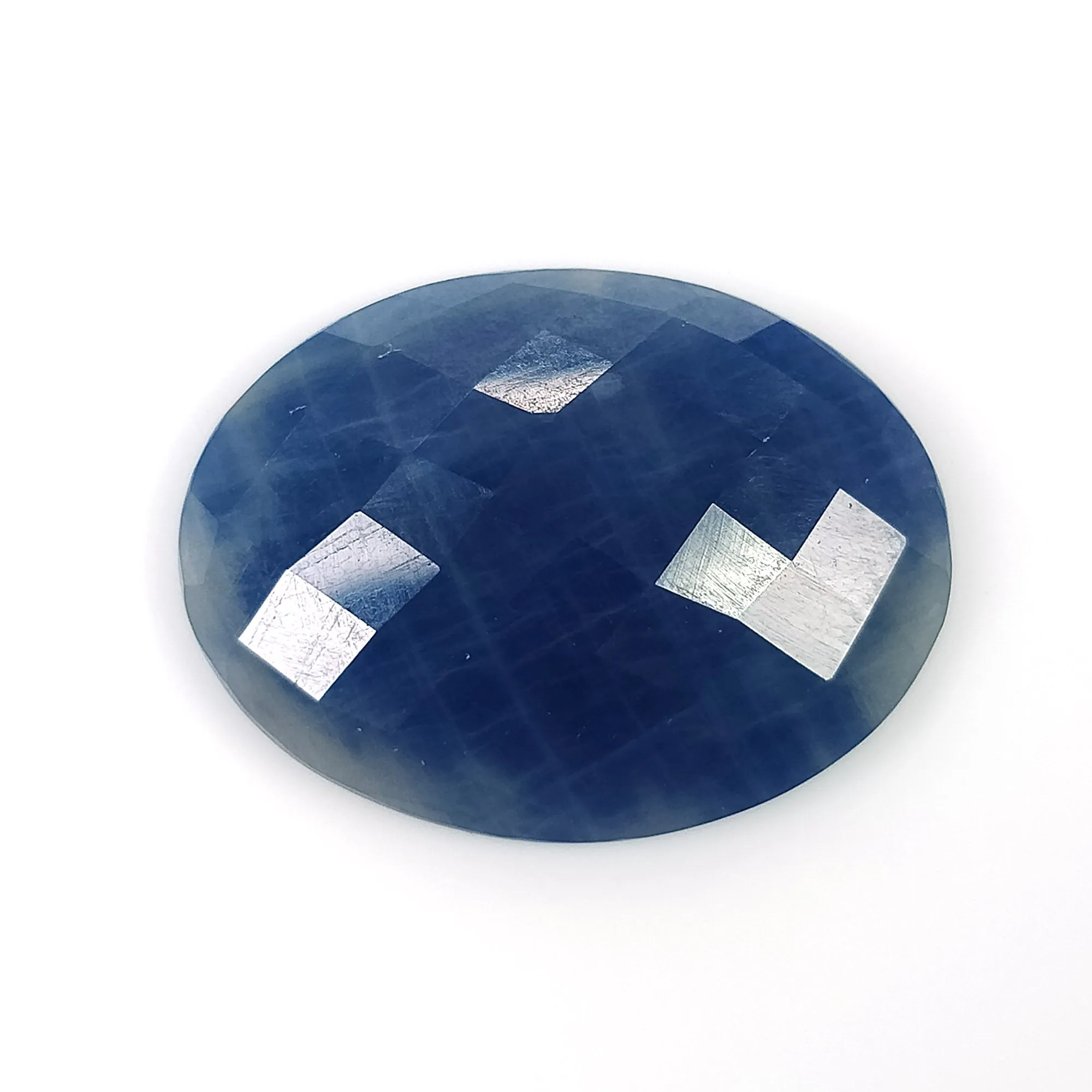 Blue Sapphire Gemstone Rose Cut : 13.35cts Natural Untreated Unheated Sapphire Oval Shape 20*15mm (With Video)