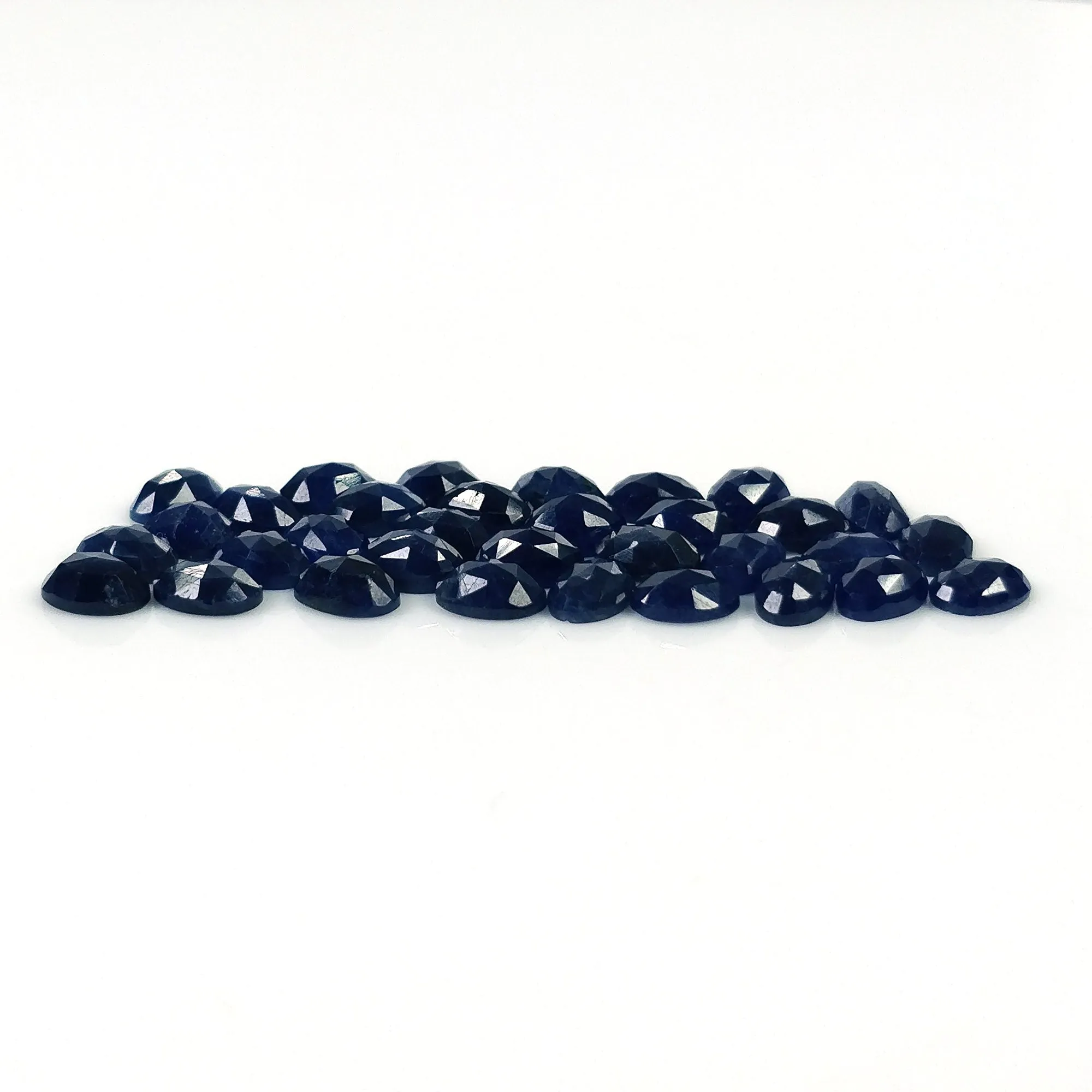 BLUE SAPPHIRE Gemstone Rose Cut :  22.00cts Natural Untreated Unheated Sapphire Oval Shape 6*4mm 33pcs