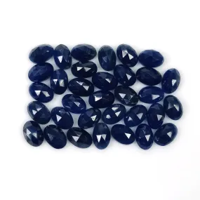 BLUE SAPPHIRE Gemstone Rose Cut :  22.00cts Natural Untreated Unheated Sapphire Oval Shape 6*4mm 33pcs