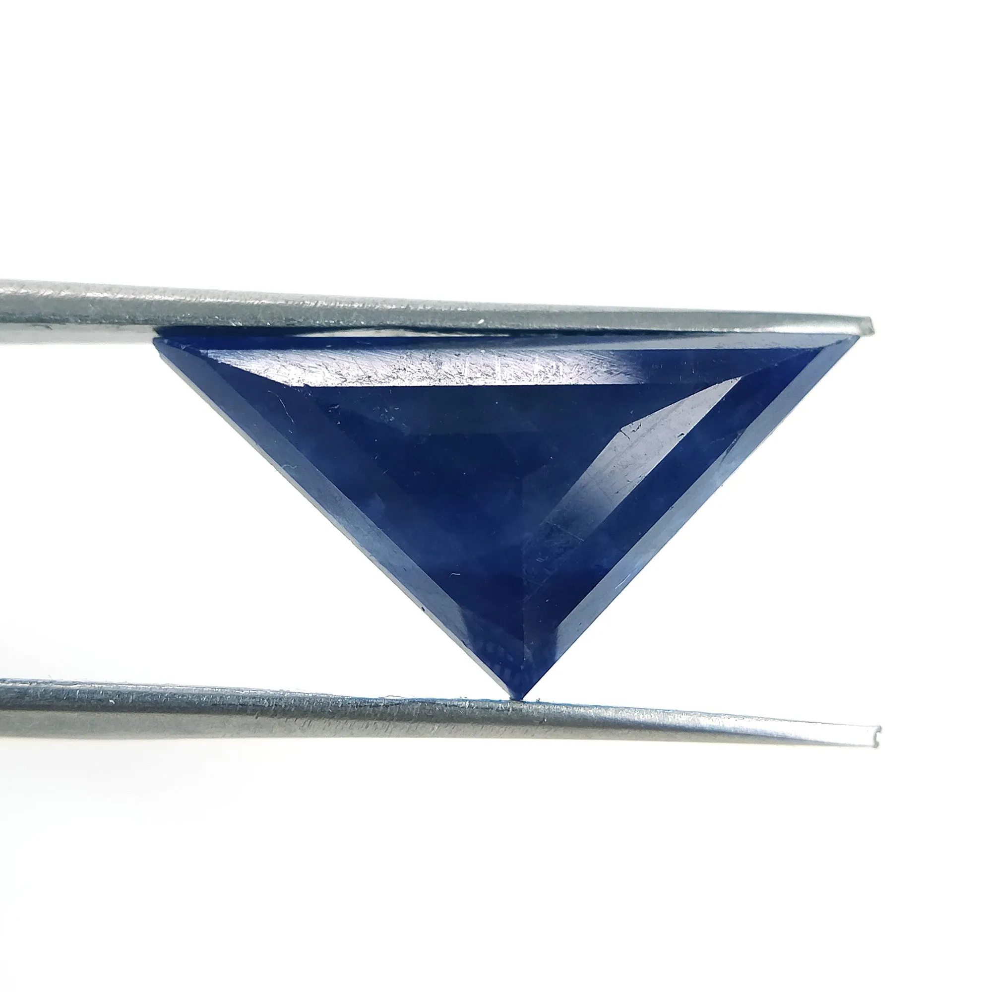 BLUE SAPPHIRE Gemstone Step Cut : 7.35cts Natural Untreated Unheated Sapphire Triangle Shape 11*22mm (With Video)