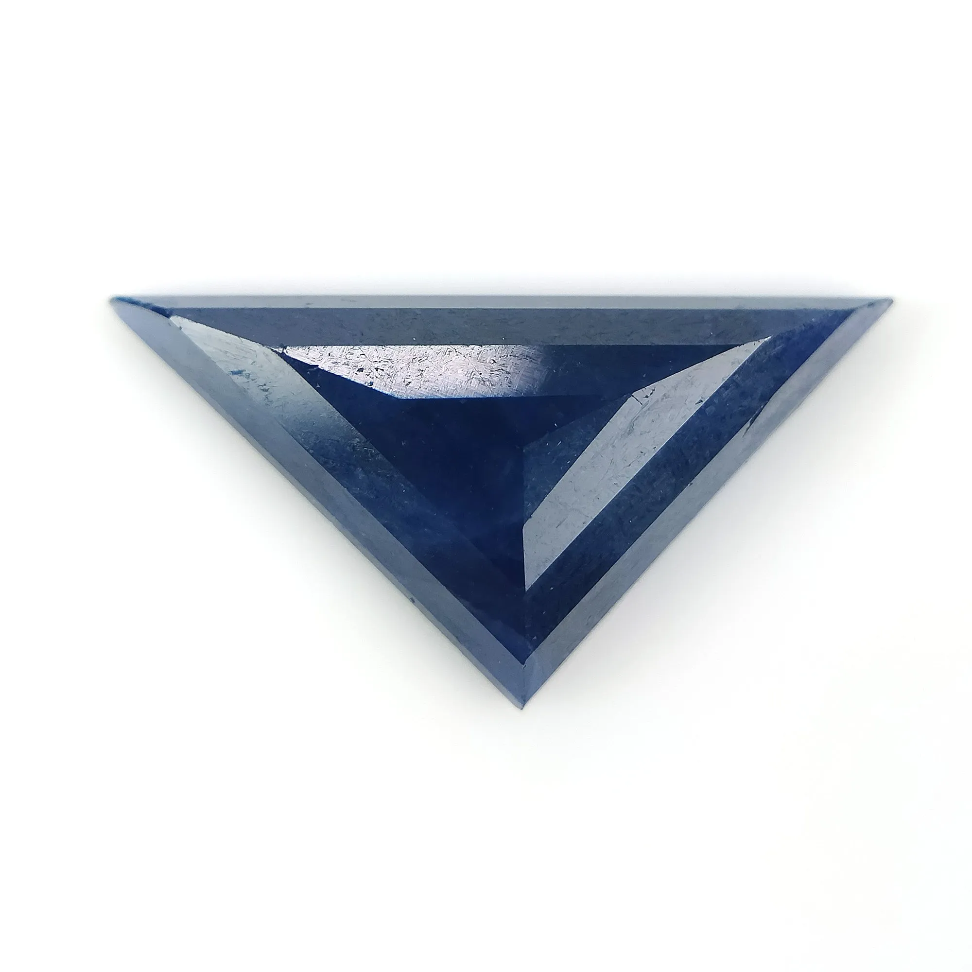 BLUE SAPPHIRE Gemstone Step Cut : 7.35cts Natural Untreated Unheated Sapphire Triangle Shape 11*22mm (With Video)