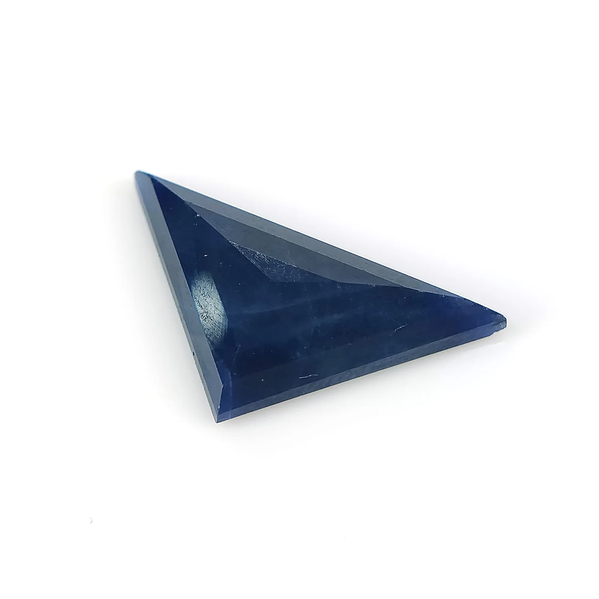 BLUE SAPPHIRE Gemstone Step Cut : 7.35cts Natural Untreated Unheated Sapphire Triangle Shape 11*22mm (With Video)