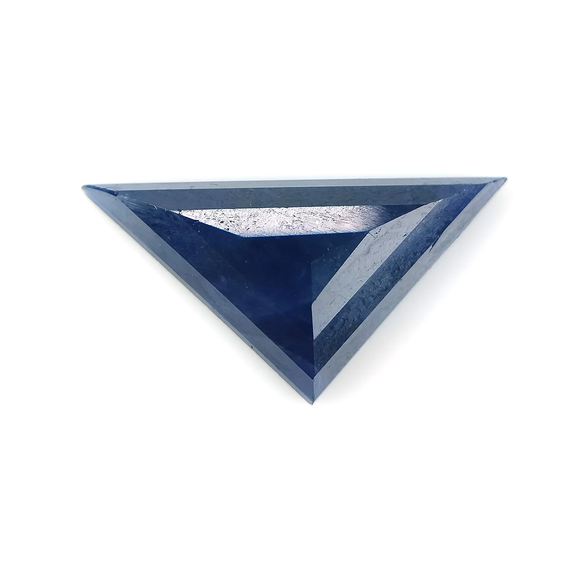 BLUE SAPPHIRE Gemstone Step Cut : 7.35cts Natural Untreated Unheated Sapphire Triangle Shape 11*22mm (With Video)