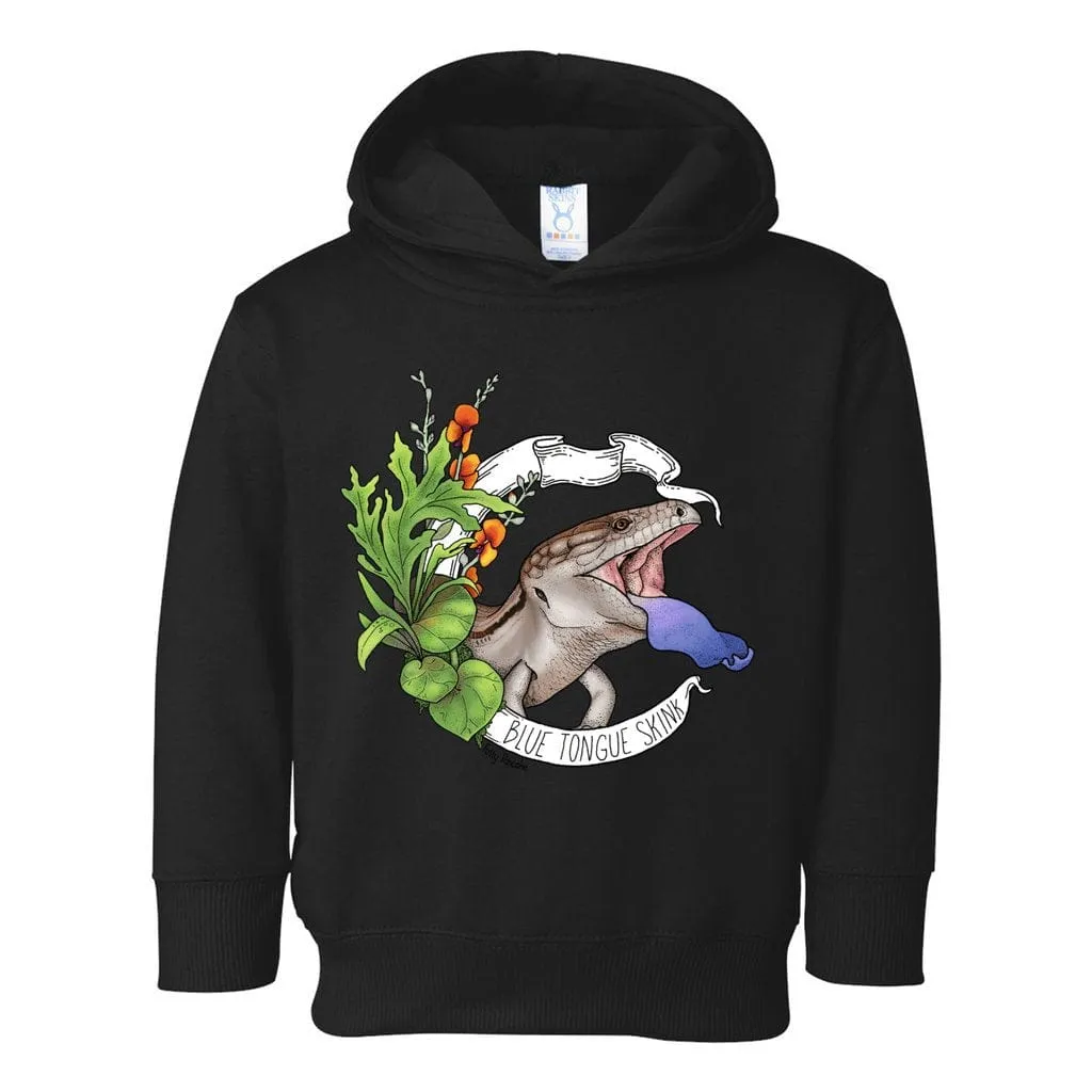 Blue Tongue Skink Banner Toddler Pullover Hoodie, Cute Reptile Banner