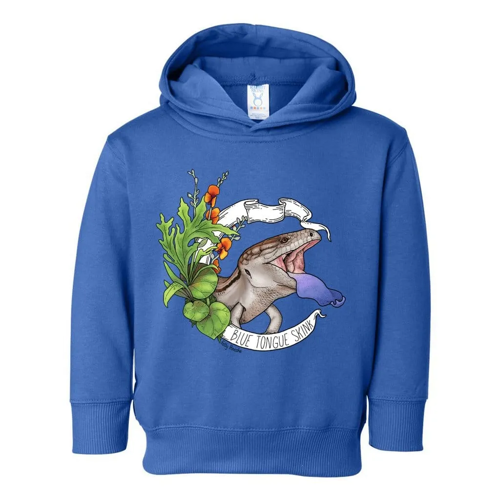 Blue Tongue Skink Banner Toddler Pullover Hoodie, Cute Reptile Banner