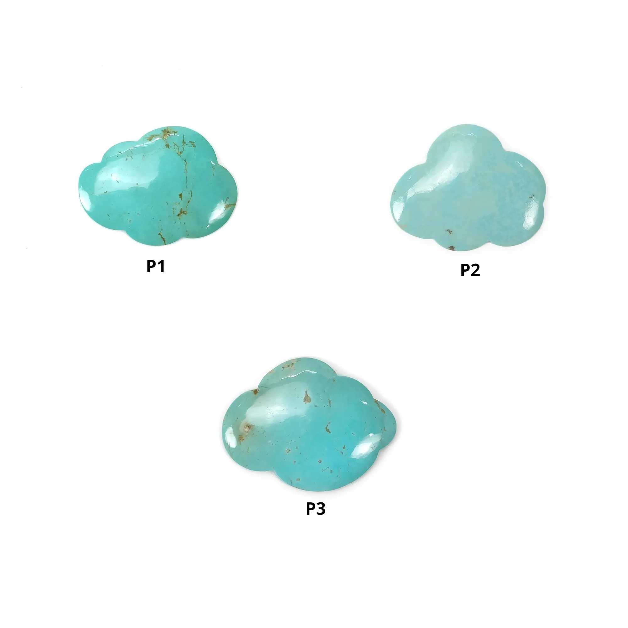 Blue TURQUOISE Gemstone Carving : Natural Untreated Unheated Arizona Turquoise Hand Carved Cloud