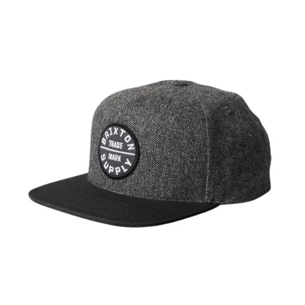 Brixton Oath III Snapback - Black/Grey Herringbone